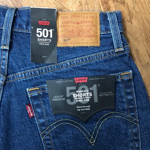 NWT Levi’s 501 High Rise Denim Shorts Size 25 - Picture 3 of 7